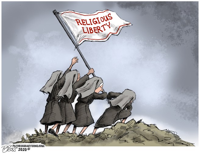 Nuns Raise Flag